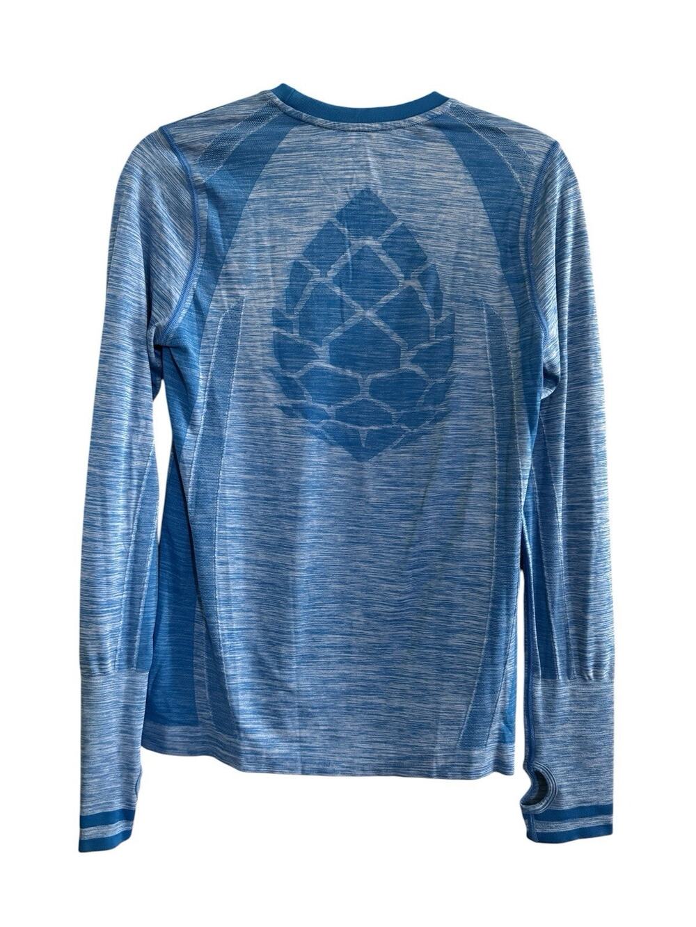 Stio Womens Medium Blue Basis Seamless Tech Crew Long Sleeve Shirt Blue #NE76